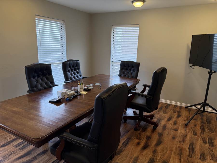 Mediation conference room at the Eaker Law Firm office in Rockwall, Texas