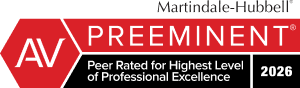 AV Preeminent rated by Martindale-Hubbell